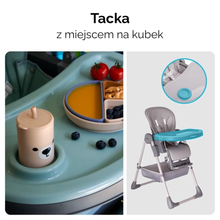 Kidnort Jordgubbe Krzesełko do Karmienia Szare