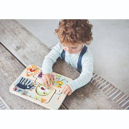 Lilliputiens Drewniana Tablica Labirynt Sensoryczny Farma 18 m+