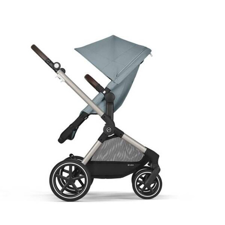 Cybex Eos Lux Wózek Głęboko-Spacerowy Rama Frame Stormy Blue + Aton B2 i-Size Fotelik 0-13kg + Baza One Volcano Black