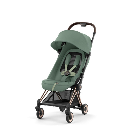 Cybex Coya Wózek Spacerowy Rama Rosegold Leaf Green + Pałąk do Wózka