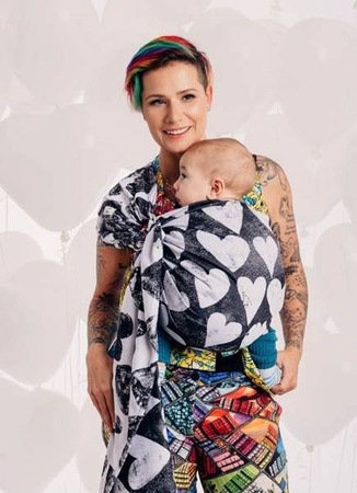 LennyLamb Żakardowa Chusta Kółkowa o Noszenia Dzieci Lovka Klasyczna r.S 100% Bawełna