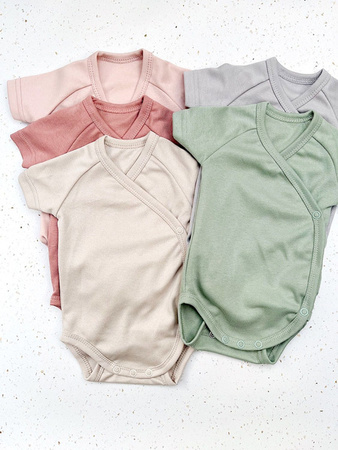 Poofi Body z Krótkim Rękawem Rozmiar 62 1-3m Herbaciana Róża