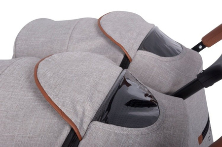 Easy Go Domino Wózek Bliźniaczy Latte