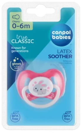 Canpol babies Smoczek uspok. kauczuk 0-6m okrągły róż.
