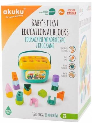 Akuku Edukacyjne Wiaderko z Klockami A0459