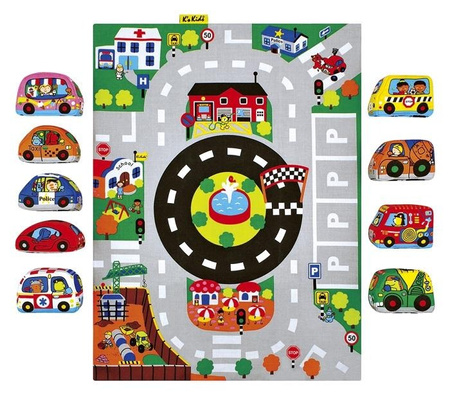 Training2s Zabawka Edukacyjna - Mata Edukacyjna Miasto + Samochodziki