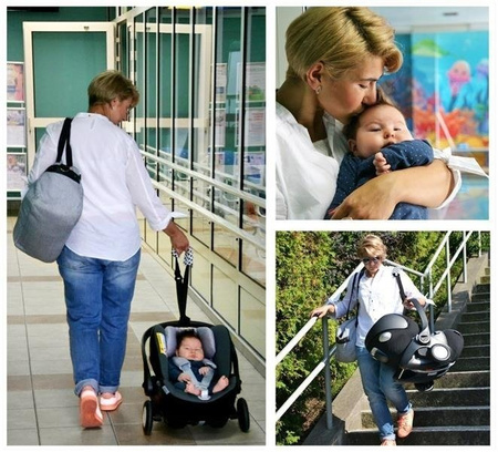 Rollersy Adaptery z Kółkami do Fotelików Samochodowych Grey