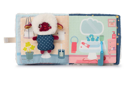 LILLIPUTIENS Książeczka aktywizująca z mini-przytulanką Dobranoc Owieczka Yvon 12 m+