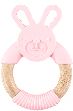 Nibbling Gryzaczek Drewniany Króliczek Różowy