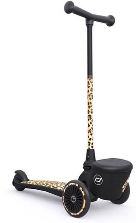 Scootandride Highwaykick 2 Lifestyle Hulajnoga Trójkołowa Balansowa z Zamykanym Schowkiem 2+ Leopard