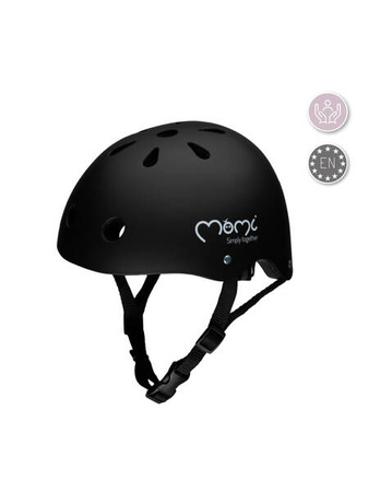 MoMi Mimi Dziecięcy Kask Rowerowy Czarny Matowy