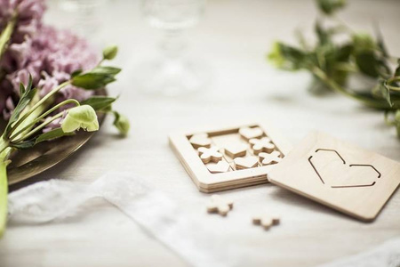 Drewniana Zabawka Kółko Krzyzyk Miłość Naturalny Babai XO-LOVE