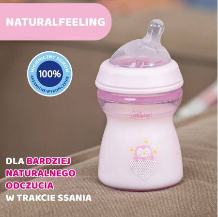 Chicco Butelka Natural Feeling Plastikowa 2m+ 250 ml Girl
