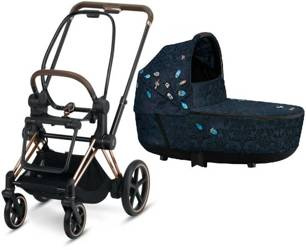 Cybex e-Priam 3.0 Rama ze Stelażem Siedziska + Gondola Wózek Głęboki Jewels of Nature