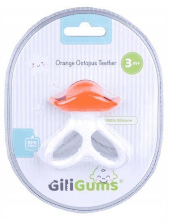 GiliGums Gryzak Silikonowy Ośmiorniczka Pomarańczowy