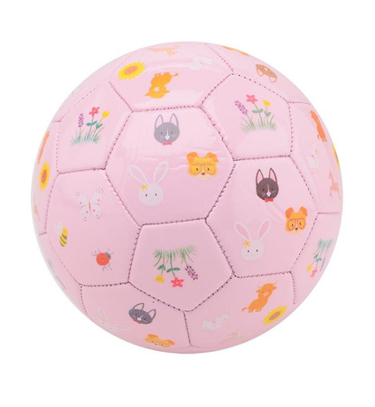 Happy World Piłka z imitacji skóry Safari pink