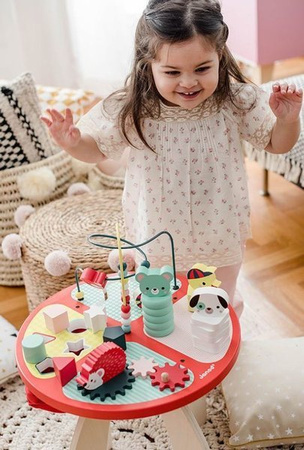 Janod Stolik Edukacyjny Drewniany Duży Baby Forest