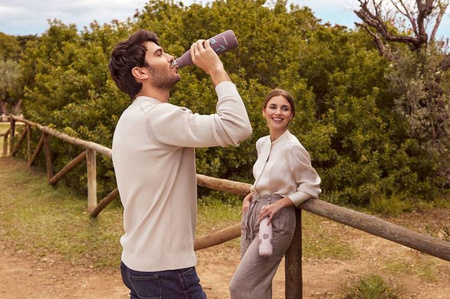 Miniland Terra Termos Butelka 500 ml Śliwkowy / Kwiaty