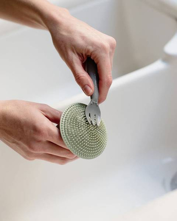 EZPZ Silikonowa Myjka Czyścik Do Naczyń Bez Bakterii Szary Pastelowa Zieleń