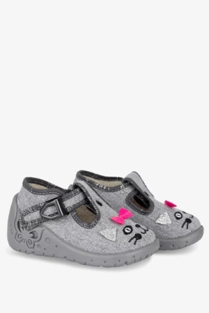 Zetpol Daria Szare Kapcie Ze Skórzaną Wkładką