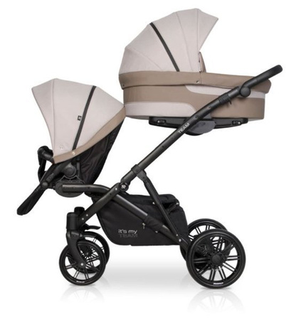 Riko Team Wózek Bliźniaczy Rok Po Roku Głęboko-Spacerowy Cappucino