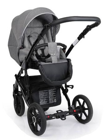 Kunert Mila Wózek Głęboko-Spacerowy 2w1 Czarny Biała Rama Koła Żelowe