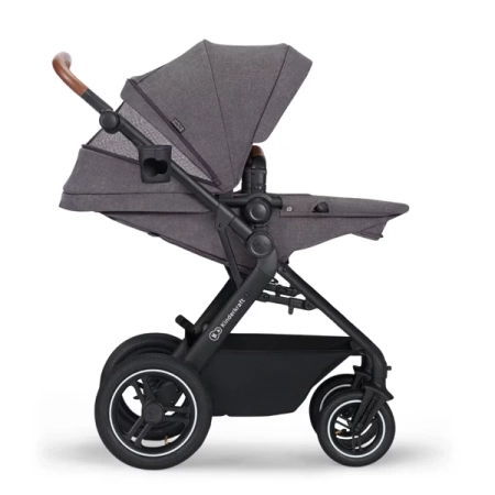Kinderkraft B-Tour Mink Pro Wózek Głęboko-Spacerowy + Fotelik 0-13 kg Zestaw 3w1 Dark Grey