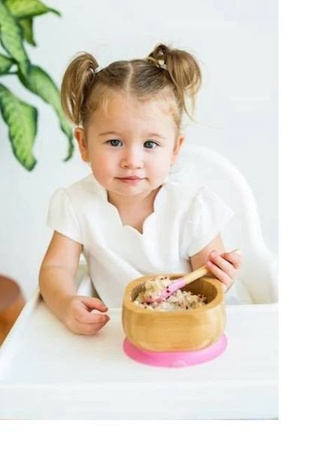 Eco Rascals Miseczka Bambusowa z Przyssawką i Łyżeczką Żółty