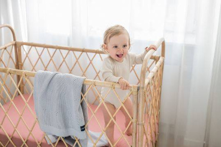 Poofi Kocyk Bawełniany Paris Jasny Szary 80x100