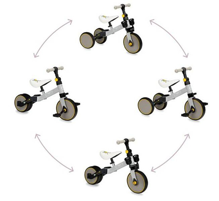 MoMi Loris Rowerek 4w1 Szaro Żółty