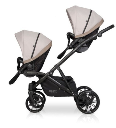 Riko Team Wózek Bliźniaczy Rok Po Roku Głęboko-Spacerowy Cappucino