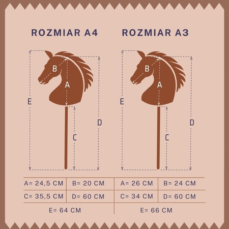 Hoppihorse Koń na Kiju Hobby Horse A4 Ciemny Brąz 64cm