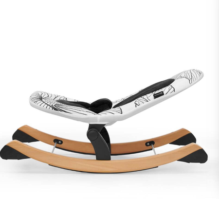 Kinderkraft Finio + Fini Leżaczek/Bujaczek + Krzesełko black/white