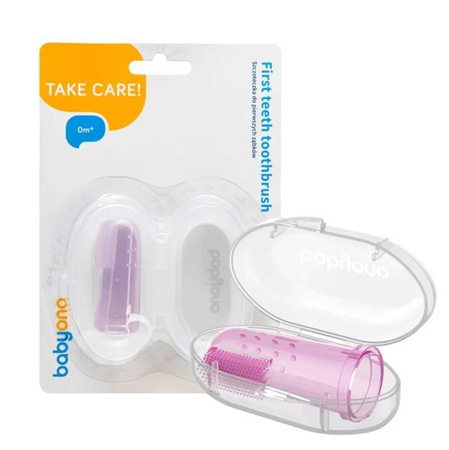 Babyono Szczoteczka do Zębów dla Niemowląt na Palec 723/03 Różowa