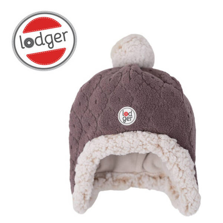 Lodger Fleece Dwuwarstwowa Zimowa Czapeczka z Polaru 3-6 msc Wrzosowa Mauve