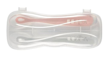 Beaba Zestaw Łyżeczek Silikonowych 4m+ Old Pink