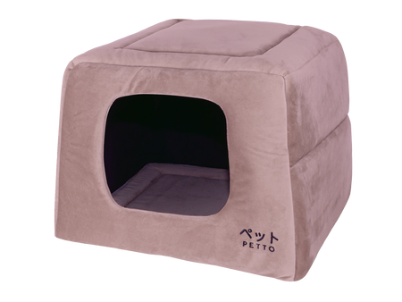 Petto Domek Legowisko 2w1 Uchi Velvet Ciemnoróżowy