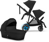 Cybex E-Gazelle S Wspomagany Wózek Bliżniaczy Głęboko-Spacerowy Rama Czarna Moon Black