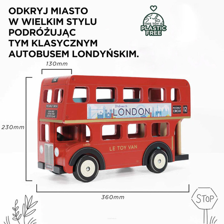 Le Toy Van Drewniany Piętrowy Autobus Londyn