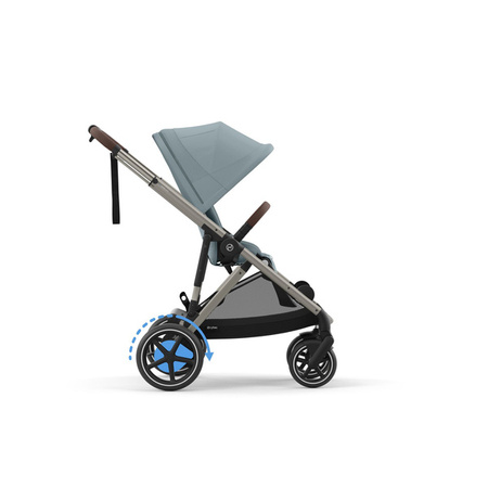 Cybex E-Gazelle S Wspomagany Wózek Spacerowy Rama Taupe Stormy Blue
