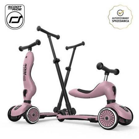 Scootandride Highwaykick 1 Push and Go 2w1 Jeździk i hulajnoga z rączką do prowadzenia 1-5 lat Wildberry