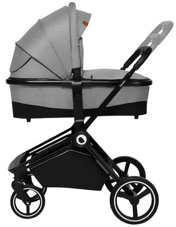 Lionelo Mika Wózek Głęboko-Spacerowy + Fotelik Samochodowy 0-13 kg 3w1 Grey Stone