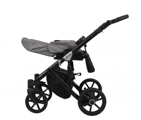 Kunert Mila Wózek Głęboko-Spacerowy 2w1 Czarny Biała Rama Koła Żelowe