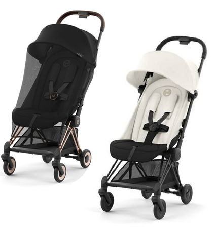 Cybex Coya Wóżek Spacerowy Rama Matt Black Off White + Cybex Coya Moskitiera Black