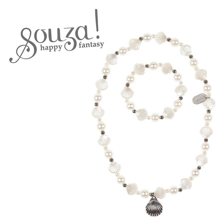 Souza! Zestaw naszyjnik i bransoletka muszelki białe Famke