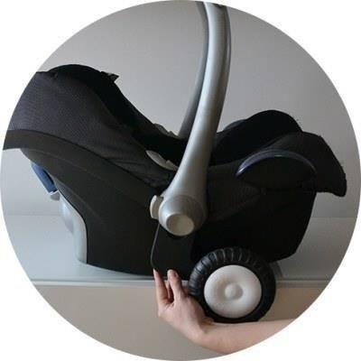 Rollersy Adaptery z Kółkami do Fotelików Samochodowych Grey