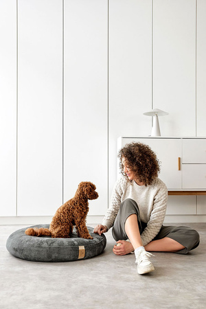 Palopa Donut Okrągłe Legowisko dla Psa Fippa Anthracite S