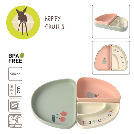 Lassig Zestaw silikonowych naczyń 3 el. Happy Fruit Cherry
