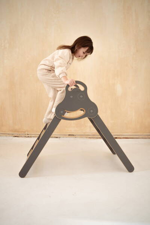 Tupti.wood Drabinka Pikler + Duża Zjeżdżalnia Drabinka Szara