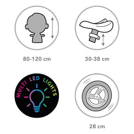 Kidwell Rebel Led Rowerek Biegowy Neon Pink